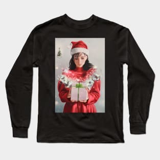 Beautiful Anime Portrait In Santa Claus Costume 5 Long Sleeve T-Shirt